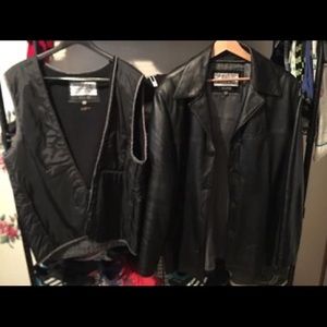 Leather jacket w/zip out lining